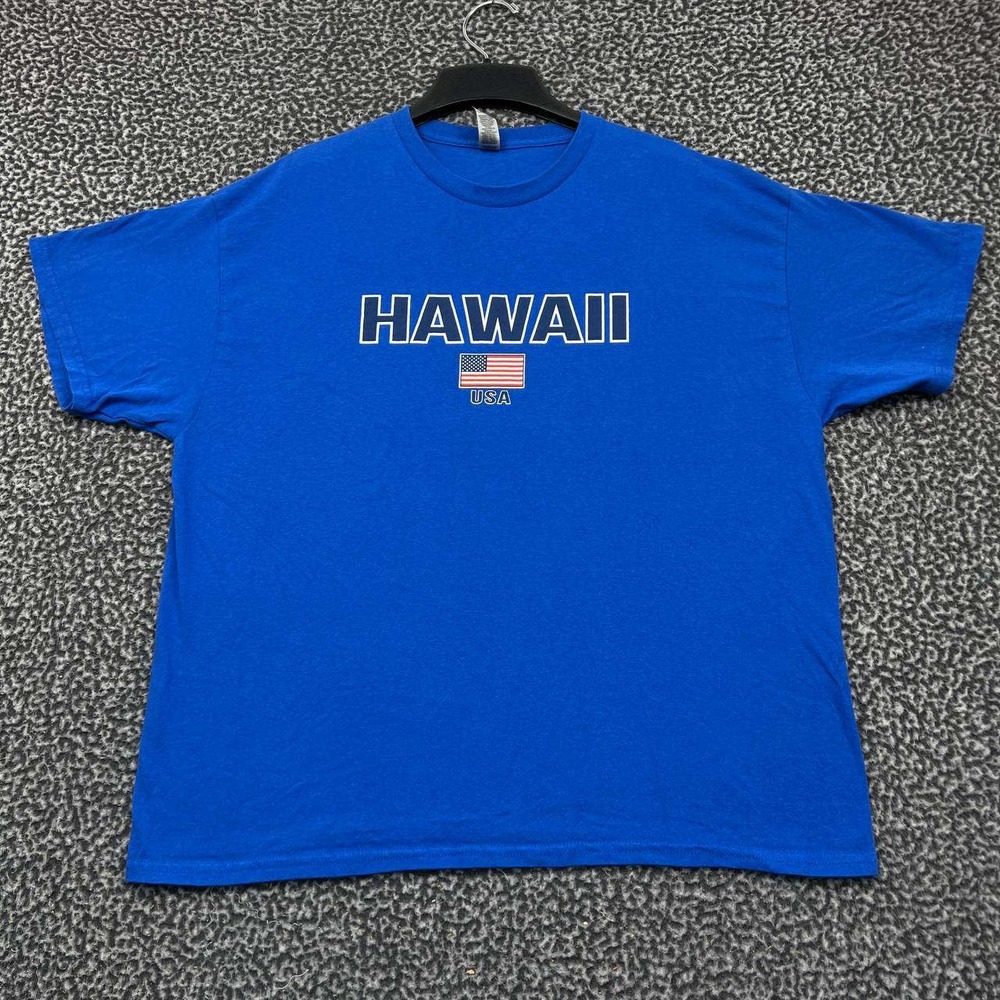 Hawaii USA Shirt Men Extra Large Blue Gildan Short Sleeve Crew Neck Cotton XL